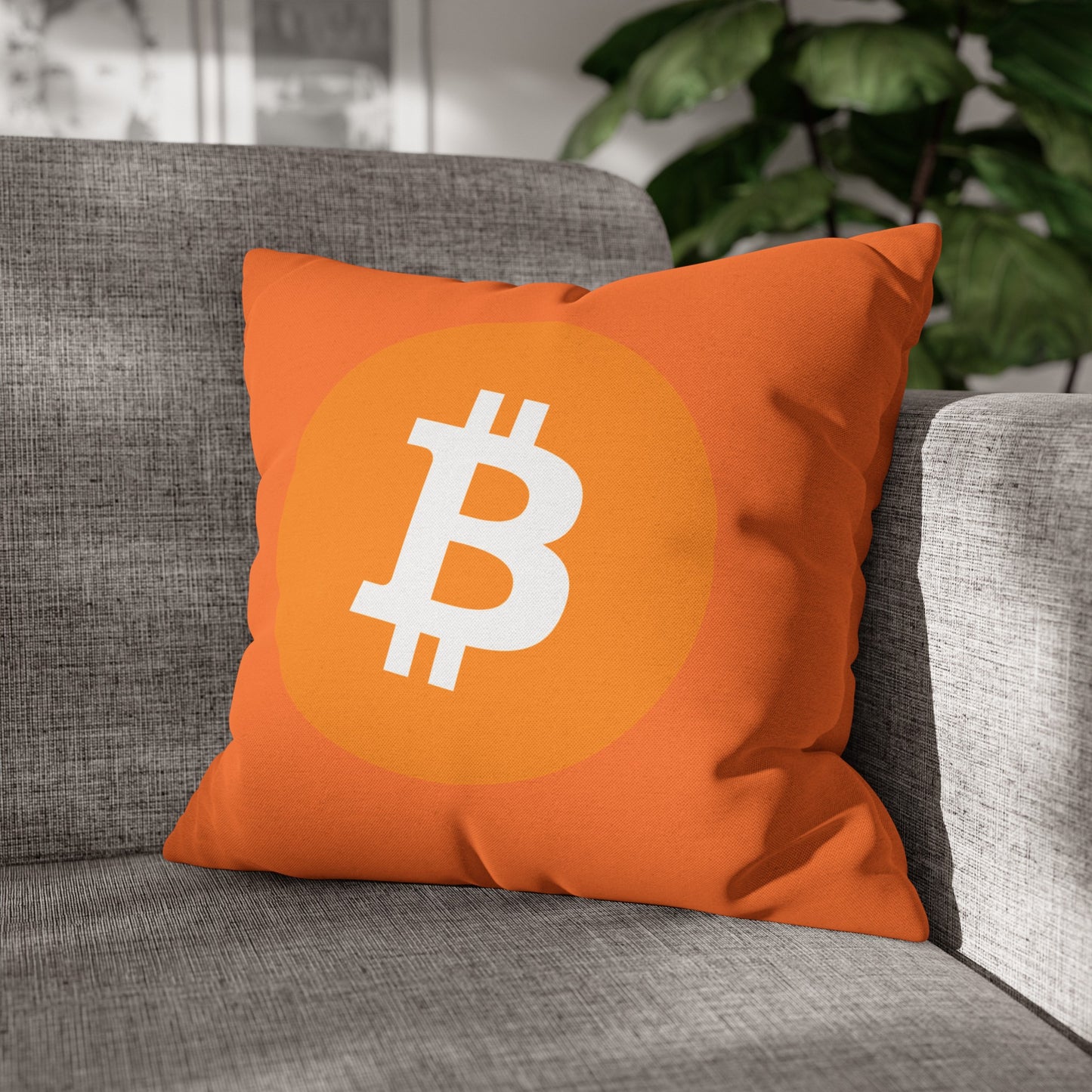 Bitcoin Pillowcase | Spun Polyester Square Pillowcase | cryptocurrency gift