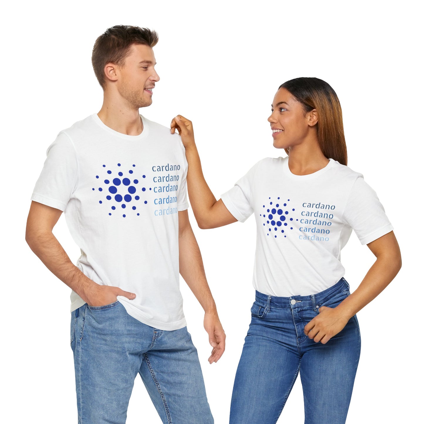 Classic Cardano (ADA) T-shirt, cryptocurrency gift, white unisex tee