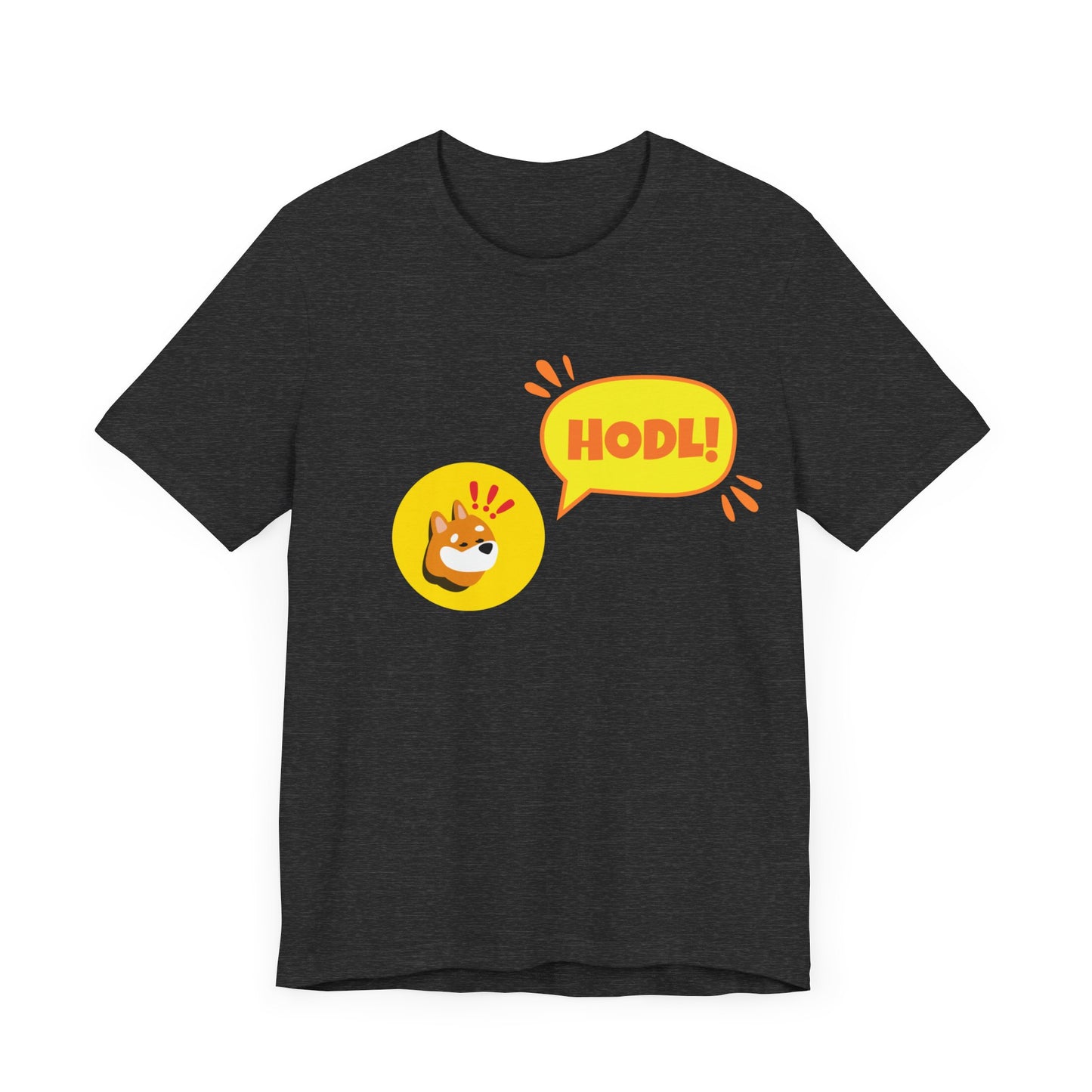 Bonk with speech HODL! T-shirt | memecoin Clothing | Funny crypto t-shirt  | unisex Tee