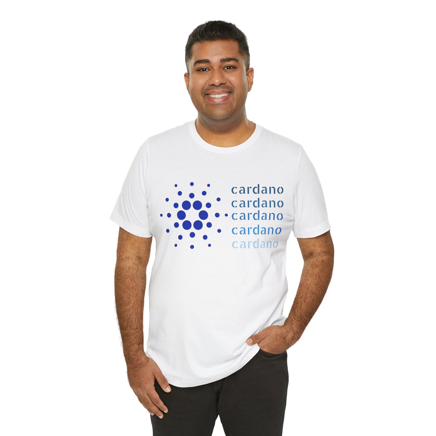 Classic Cardano (ADA) T-shirt, cryptocurrency gift, white unisex tee