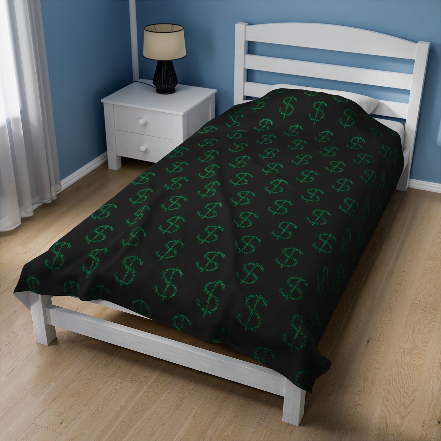 Dollar Forex Blanket | Velveteen Plush Blanket | Cool Gift for Forex trader , USD symbol blanket.