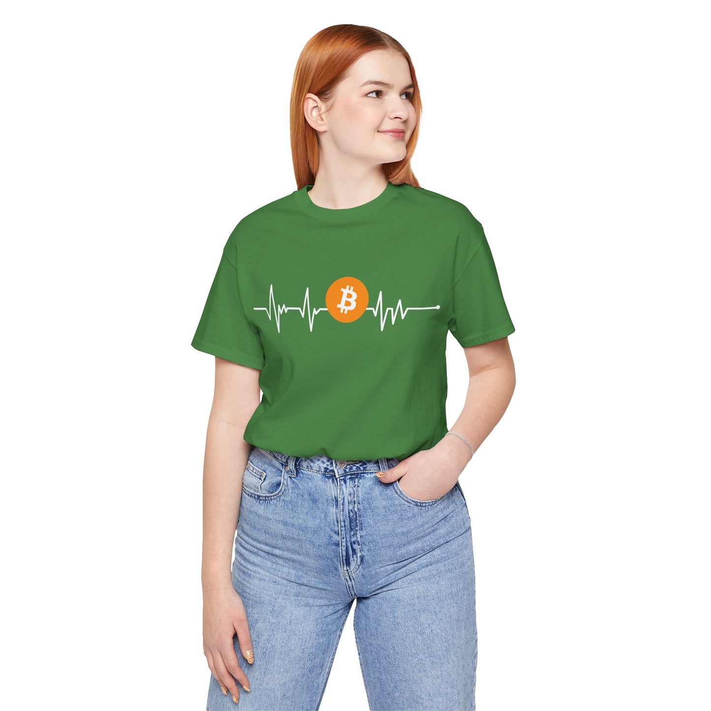 Heartbeat and inspired Bitcoin | Cryptocurrency Trader Gift | unisex T-shirt