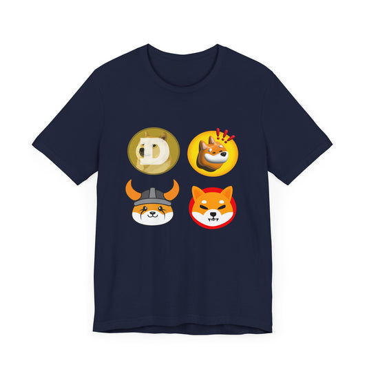 Top 4 dogs meme coin ,shiba inu cryptocurrency tee , unisex trader t-shirt