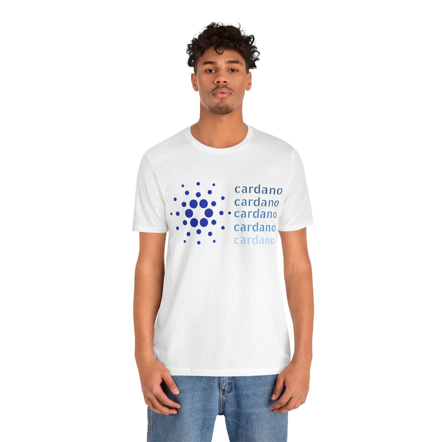 Classic Cardano (ADA) T-shirt, cryptocurrency gift, white unisex tee