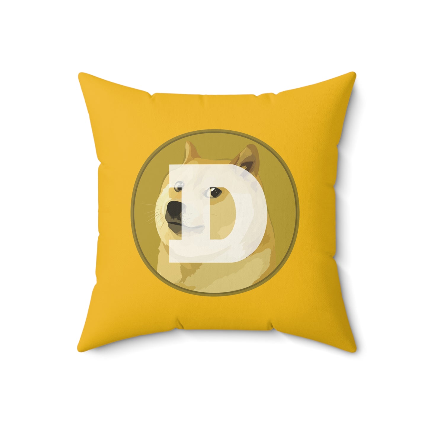 Original Dogecoin Pillow, Spun Polyester Square Pillow, Crypto gift