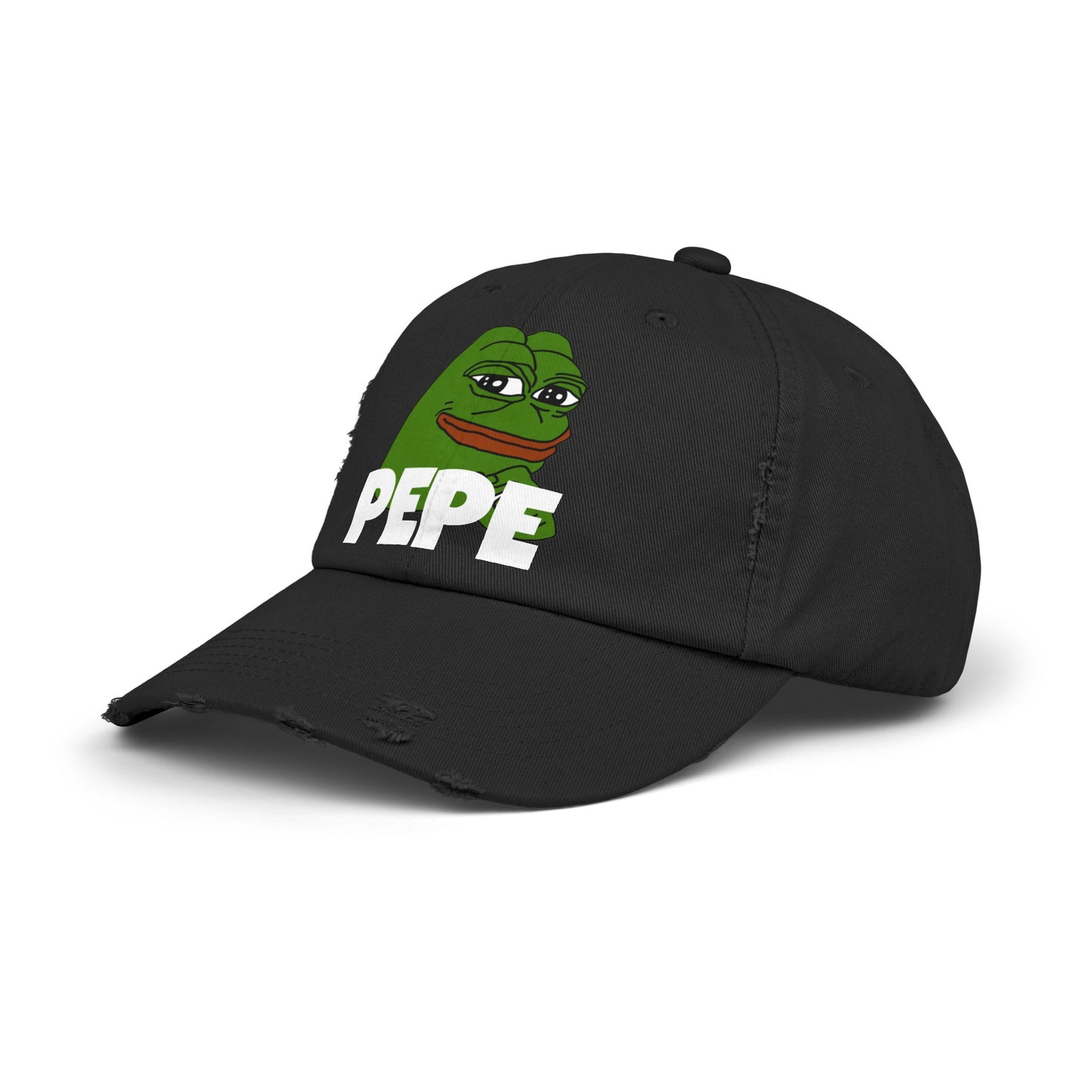 PEPE memecoin Distressed Cap, Cryptocurrency  Hat, Funny Gift