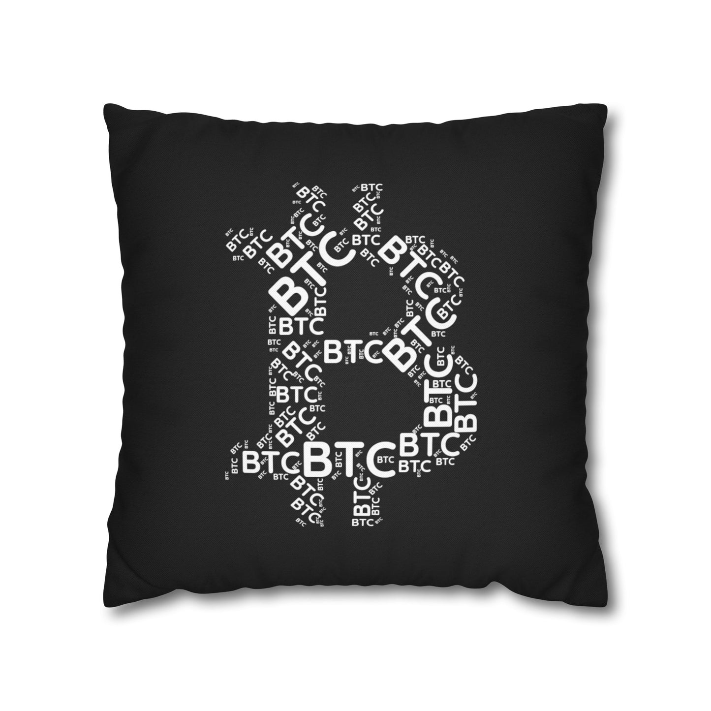 Bitcoin symbol Pillowcase | Spun Polyester Square Pillowcase | cryptocurrency gift