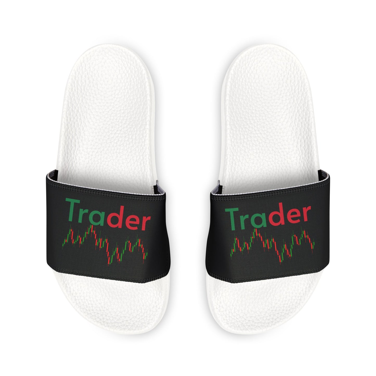 Trader and Candlestick chart on Men's Removable-Strap Sandals 