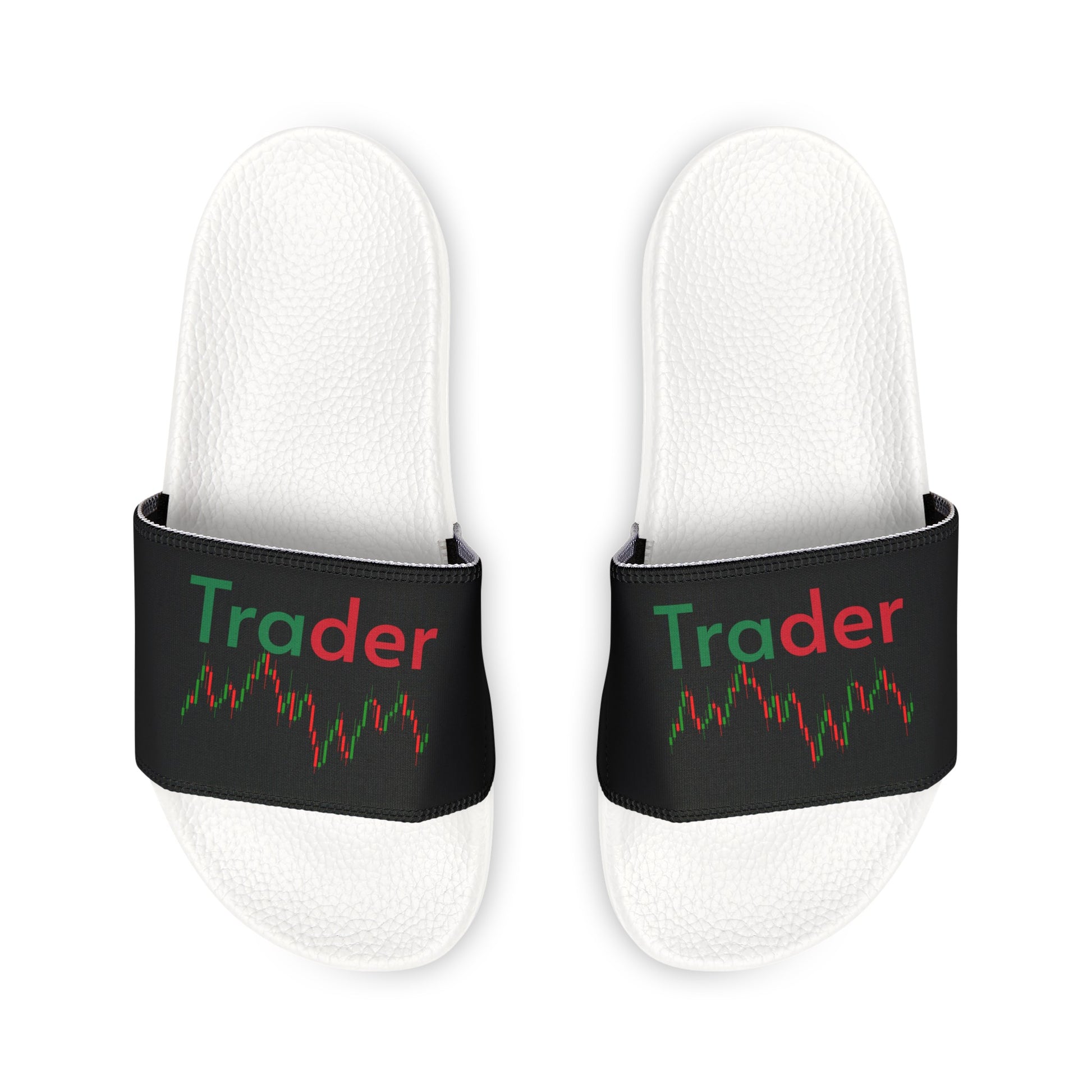 Trader and Candlestick chart on Men's Removable-Strap Sandals 