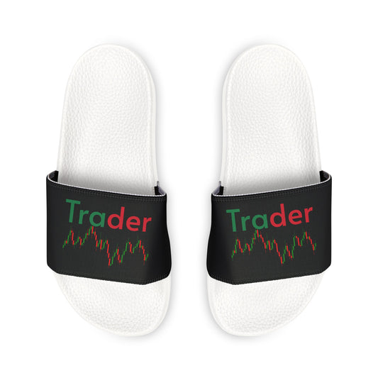 Trader and Candlestick chart on Men's Removable-Strap Sandals 