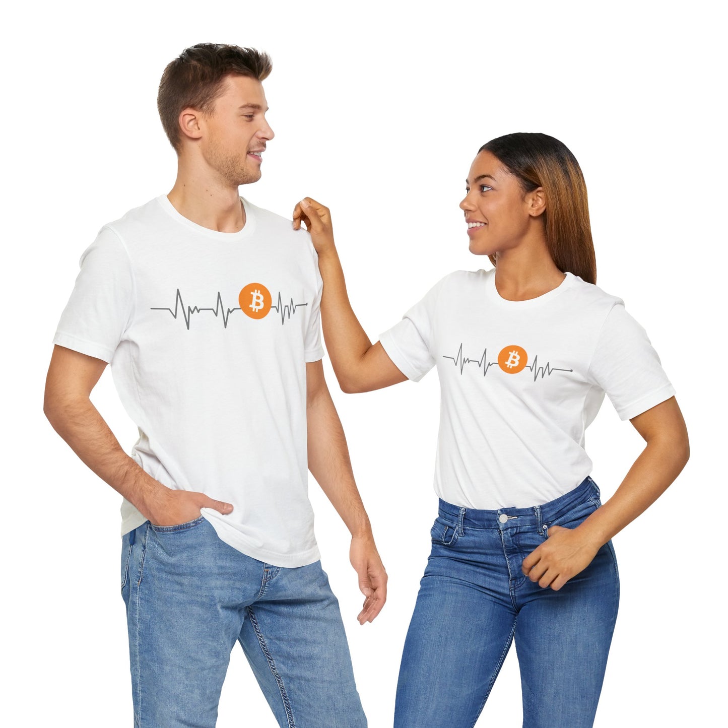 Heartbeat and inspired Bitcoin | Cryptocurrency Trader Gift | unisex T-shirt