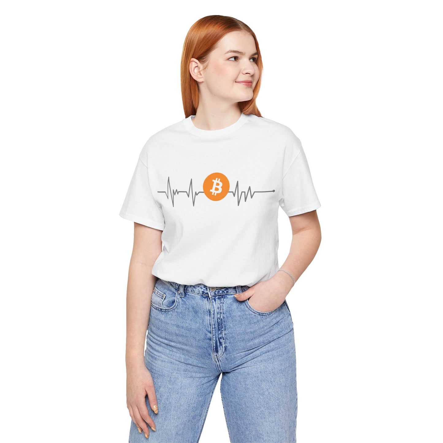 Heartbeat and inspired Bitcoin | Cryptocurrency Trader Gift | unisex T-shirt