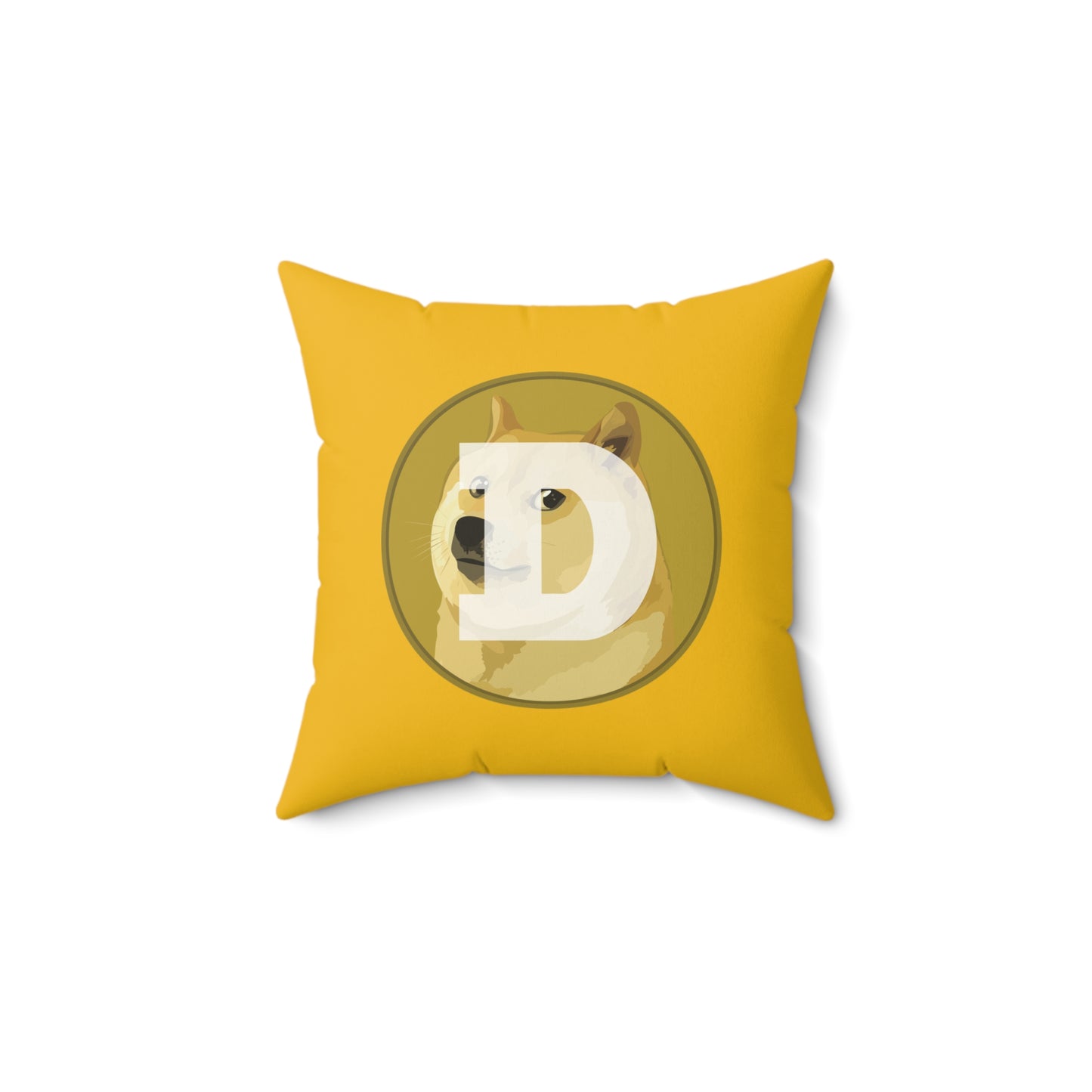 Original Dogecoin Pillow, Spun Polyester Square Pillow, Crypto gift