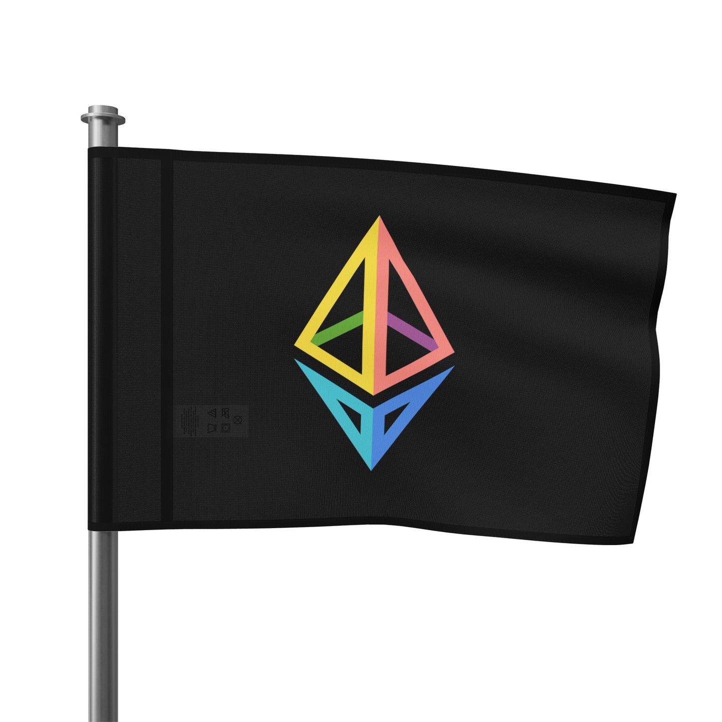 Ethereum Diamond Rainbow Flag | Crypto Home decor | pride LGBTQ Gift | Black