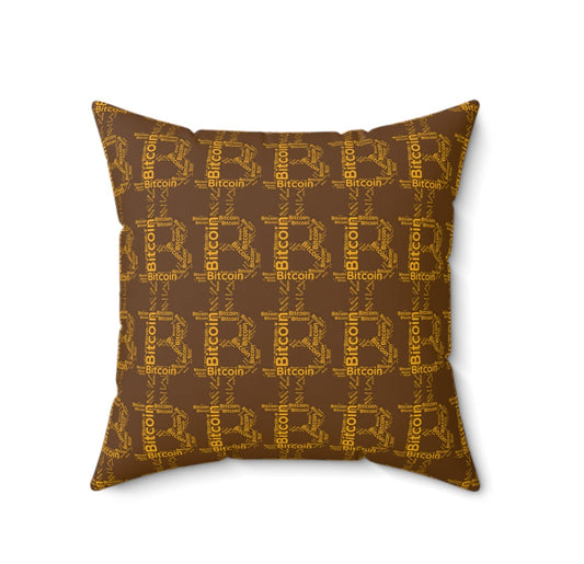 Bitcoin Pillow, Spun Polyester Square Pillow, perfect gift for bitcoiner