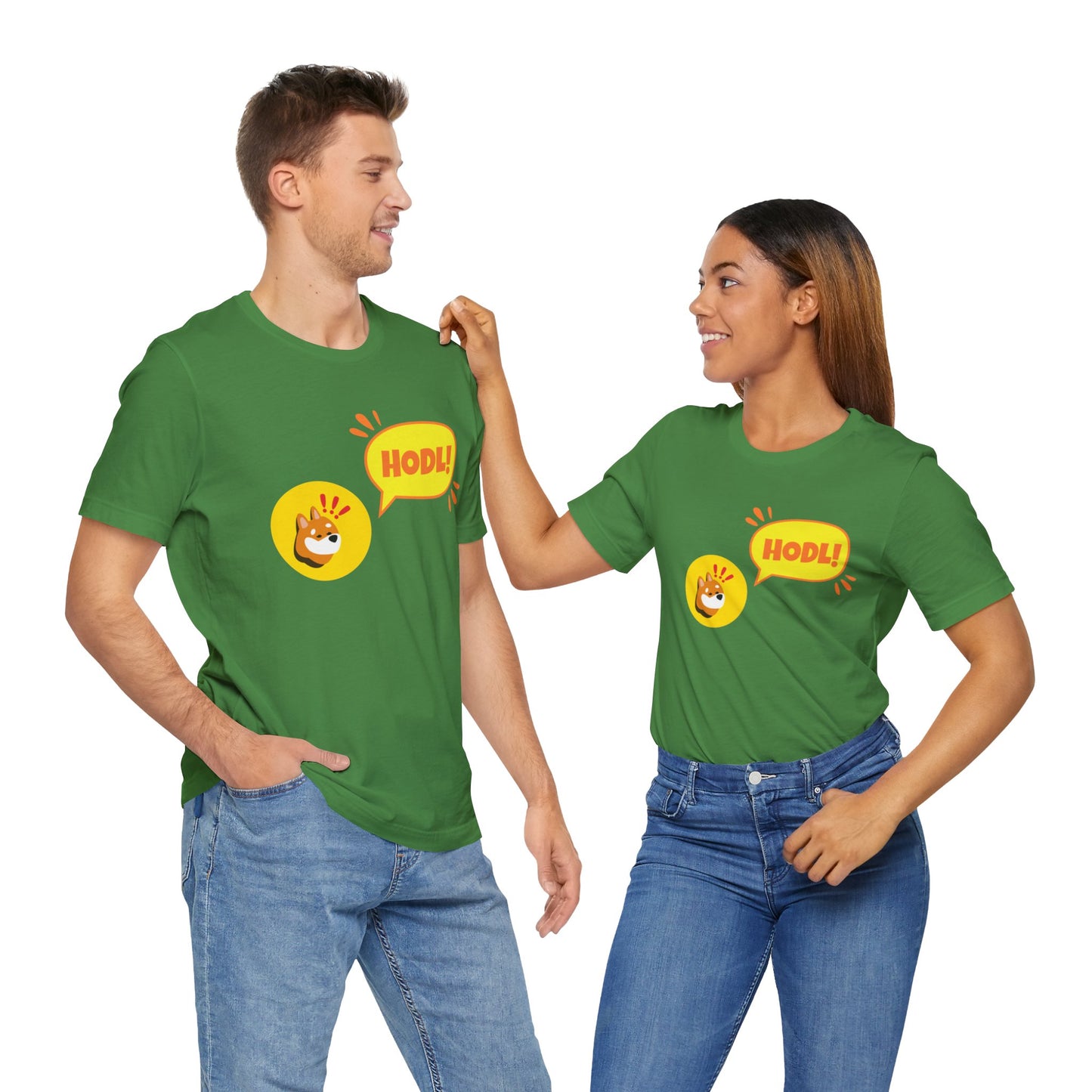 Bonk with speech HODL! T-shirt | memecoin Clothing | Funny crypto t-shirt  | unisex Tee