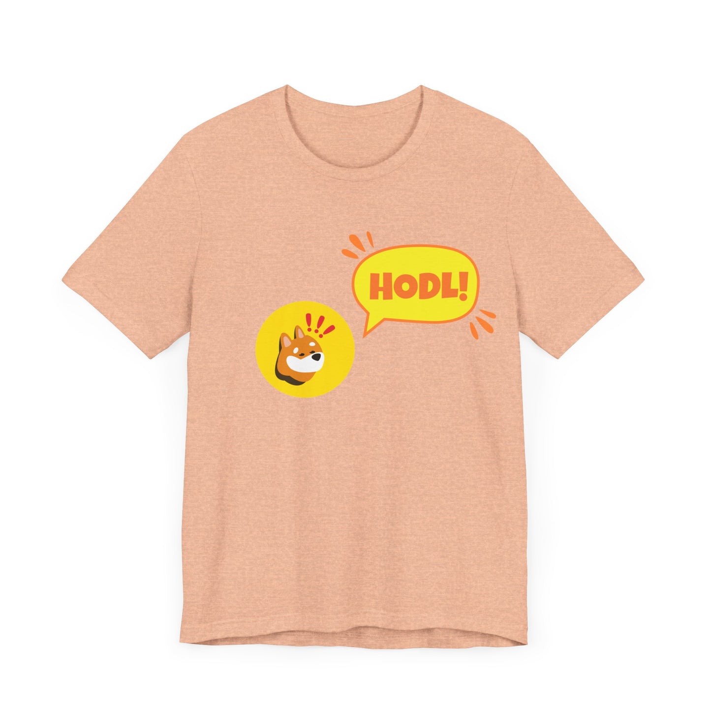 Bonk with speech HODL! T-shirt | memecoin Clothing | Funny crypto t-shirt  | unisex Tee