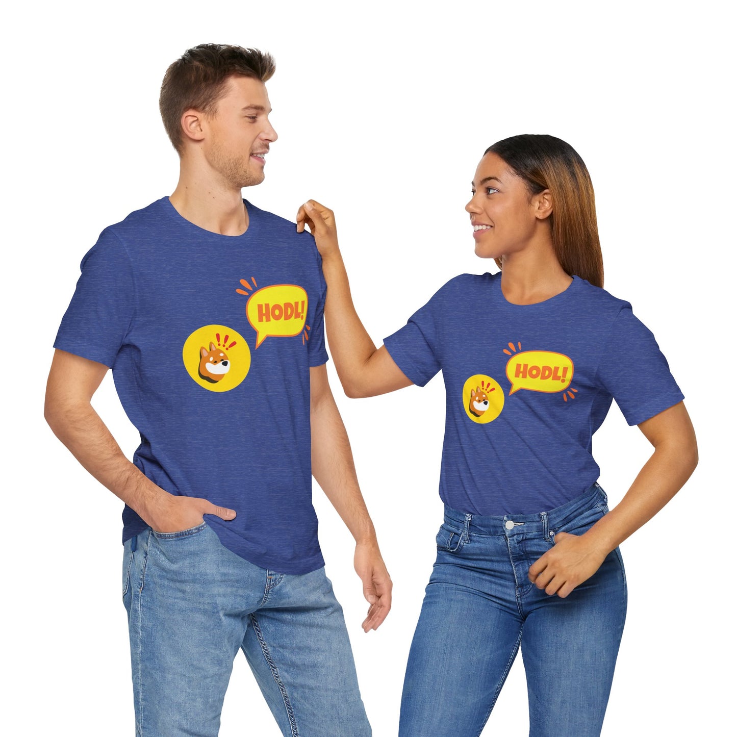 Bonk with speech HODL! T-shirt | memecoin Clothing | Funny crypto t-shirt  | unisex Tee