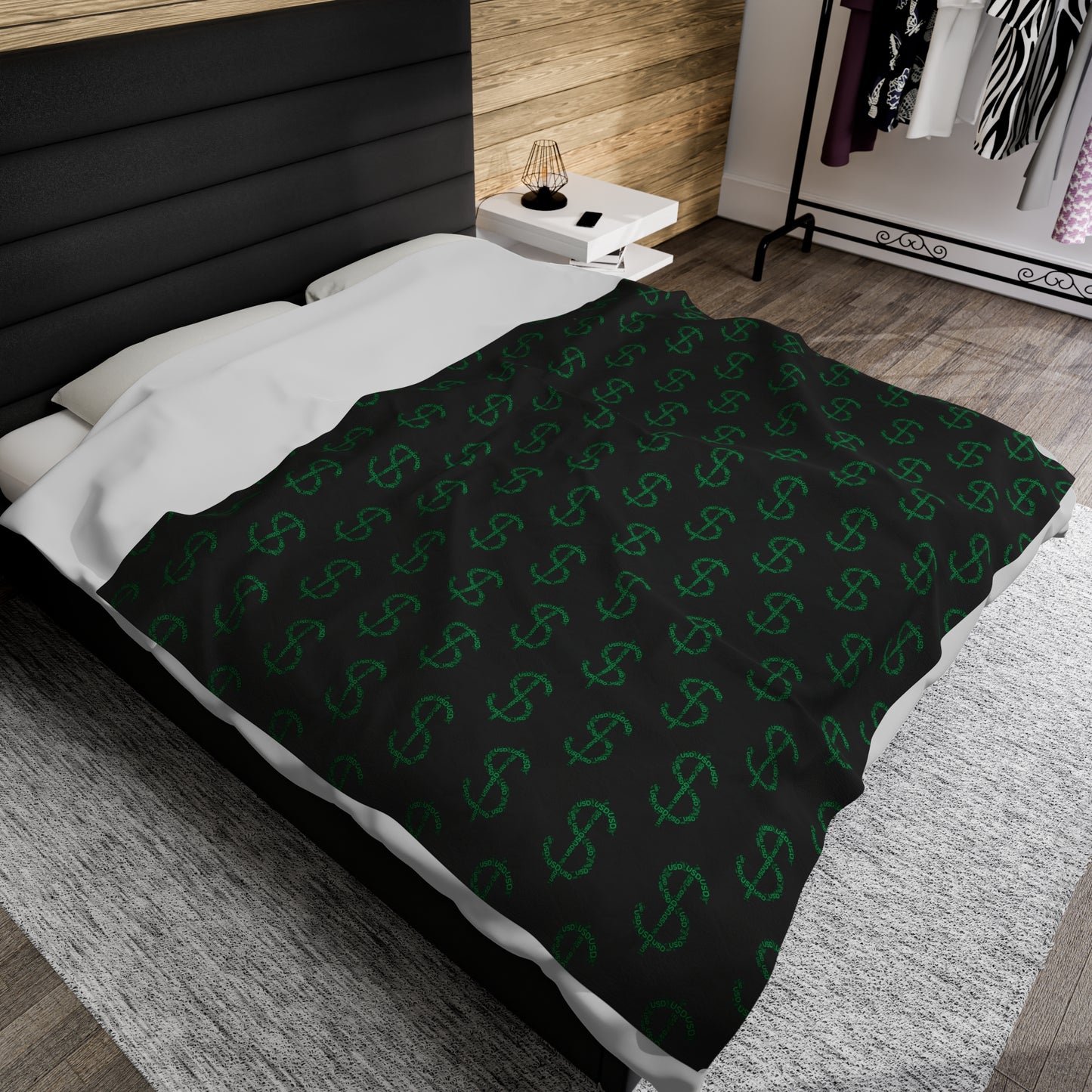 Dollar Forex Blanket | Velveteen Plush Blanket | Cool Gift for Forex trader , USD symbol blanket.