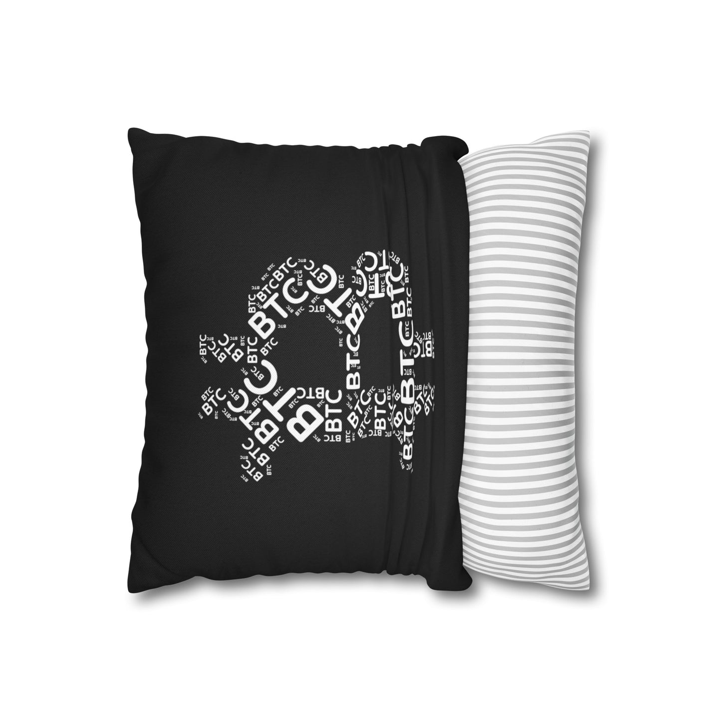 Bitcoin symbol Pillowcase | Spun Polyester Square Pillowcase | cryptocurrency gift