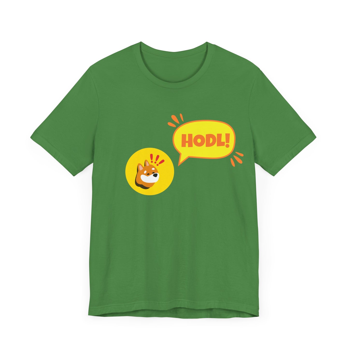 Bonk with speech HODL! T-shirt | memecoin Clothing | Funny crypto t-shirt  | unisex Tee