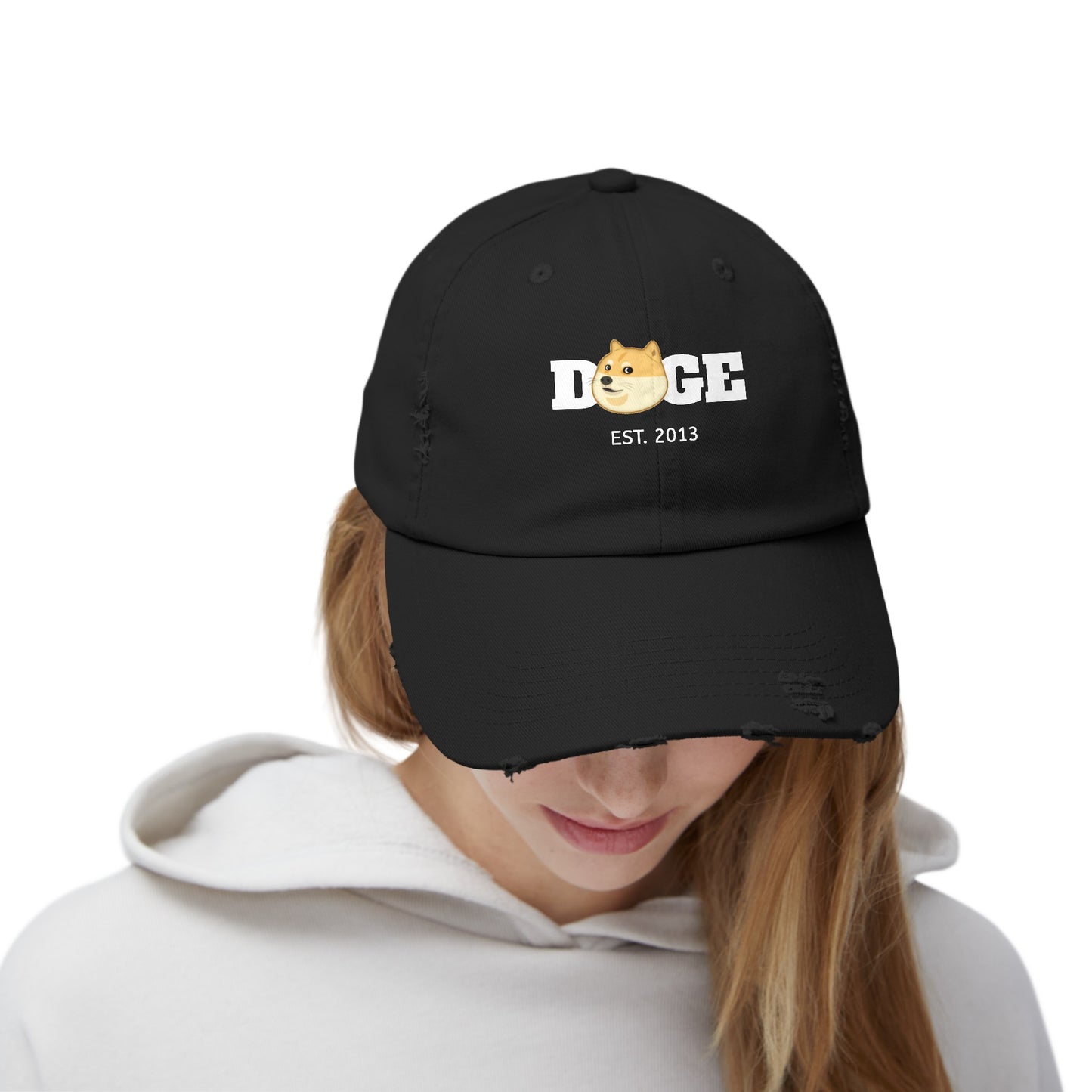 Dogecoin Distressed Cap, DOGE Hat, Crypto trader Hat, Funny Crypto Hat