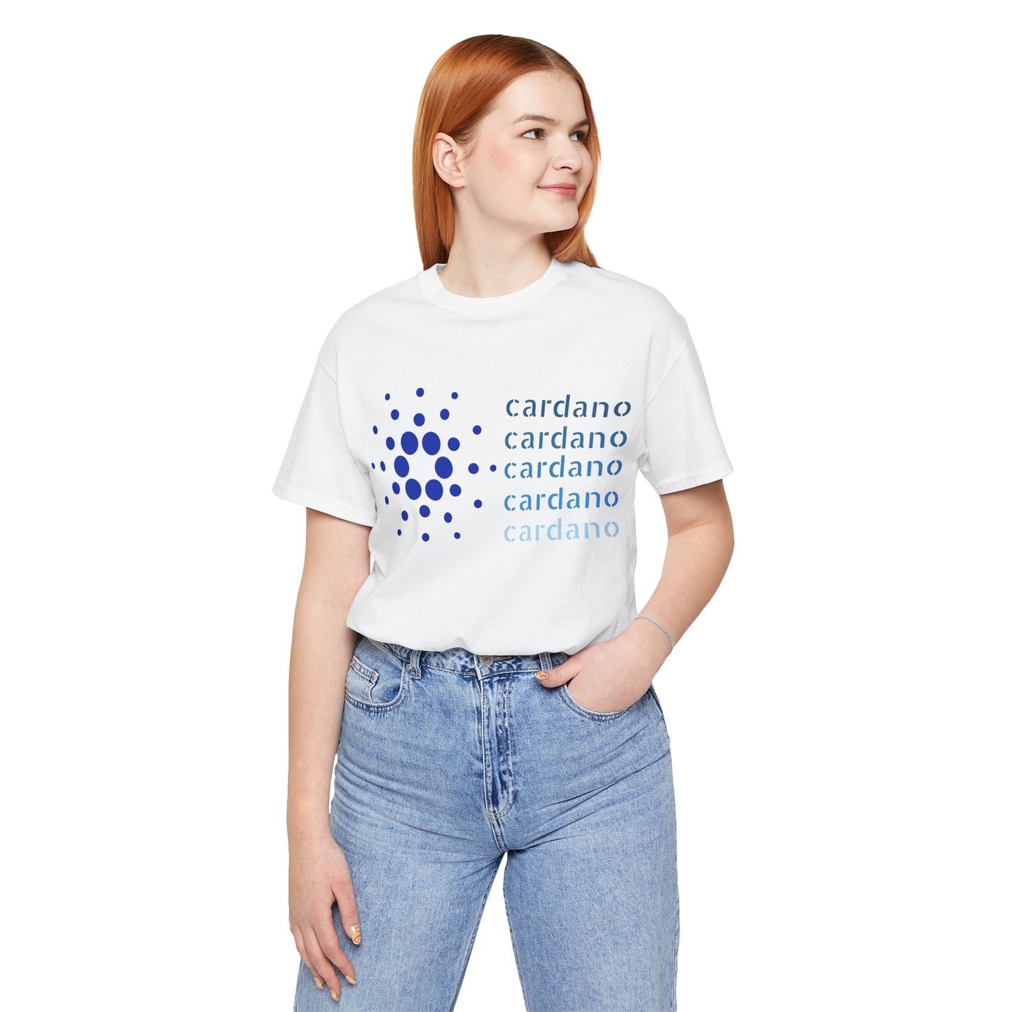 Classic Cardano (ADA) T-shirt, cryptocurrency gift, white unisex tee