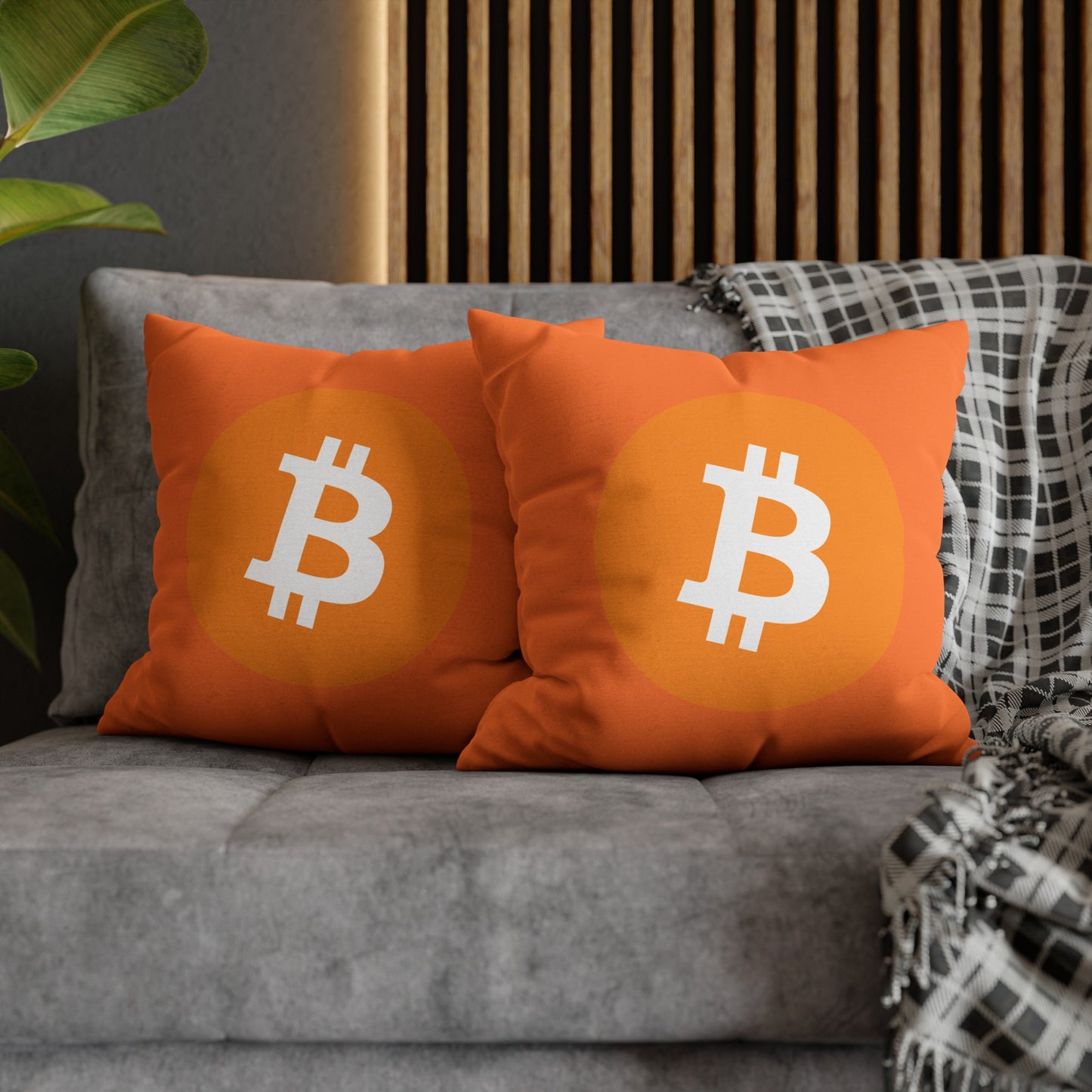 Bitcoin Pillowcase | Spun Polyester Square Pillowcase | cryptocurrency gift