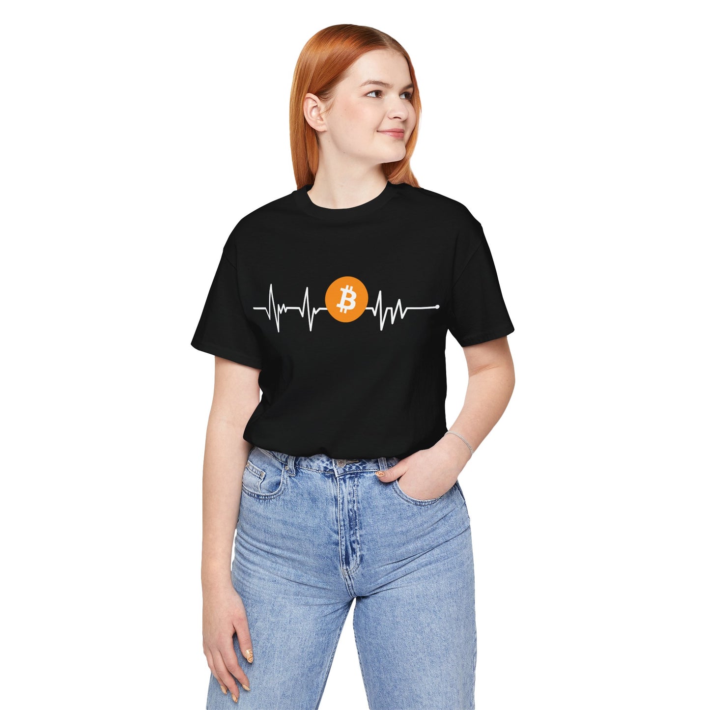 Heartbeat and inspired Bitcoin | Cryptocurrency Trader Gift | unisex T-shirt