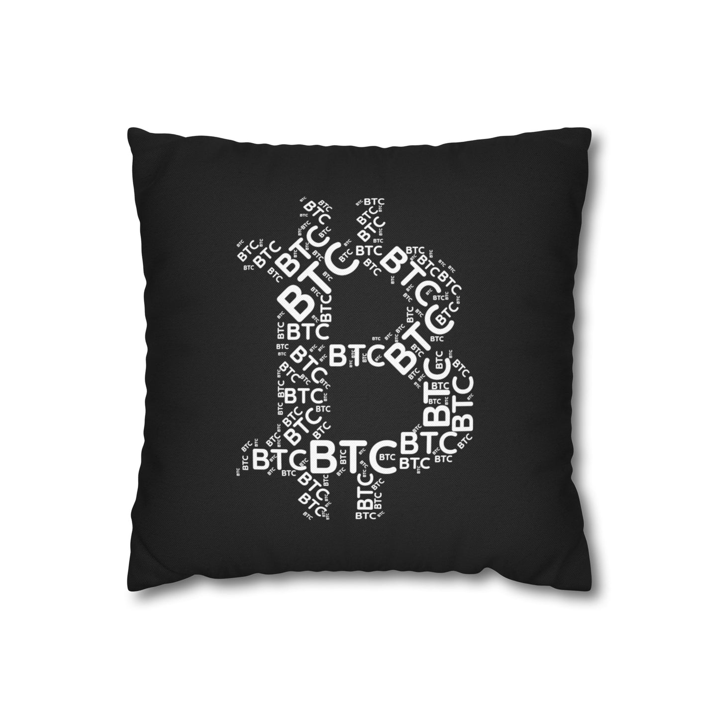 Bitcoin symbol Pillowcase | Spun Polyester Square Pillowcase | cryptocurrency gift