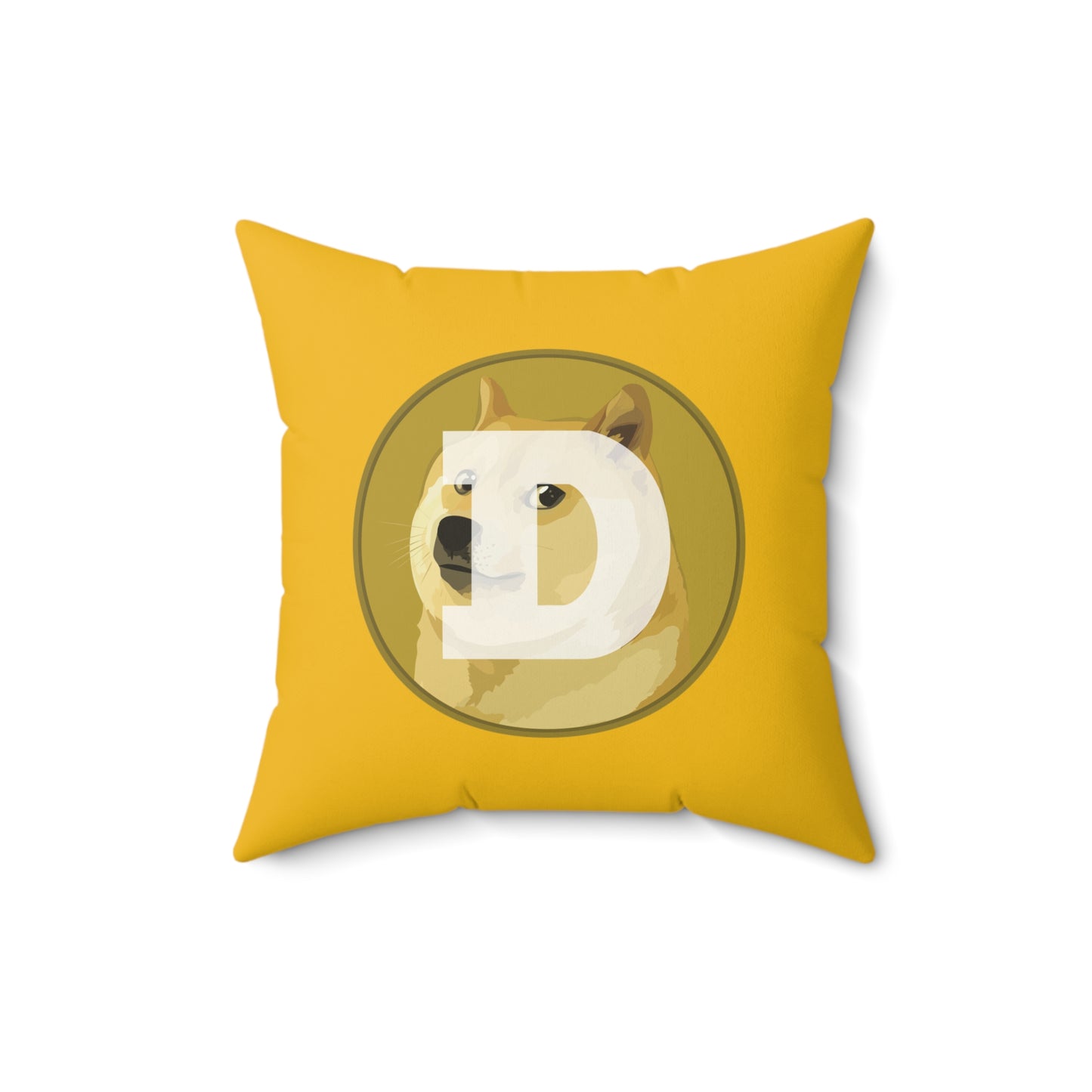 Original Dogecoin Pillow, Spun Polyester Square Pillow, Crypto gift