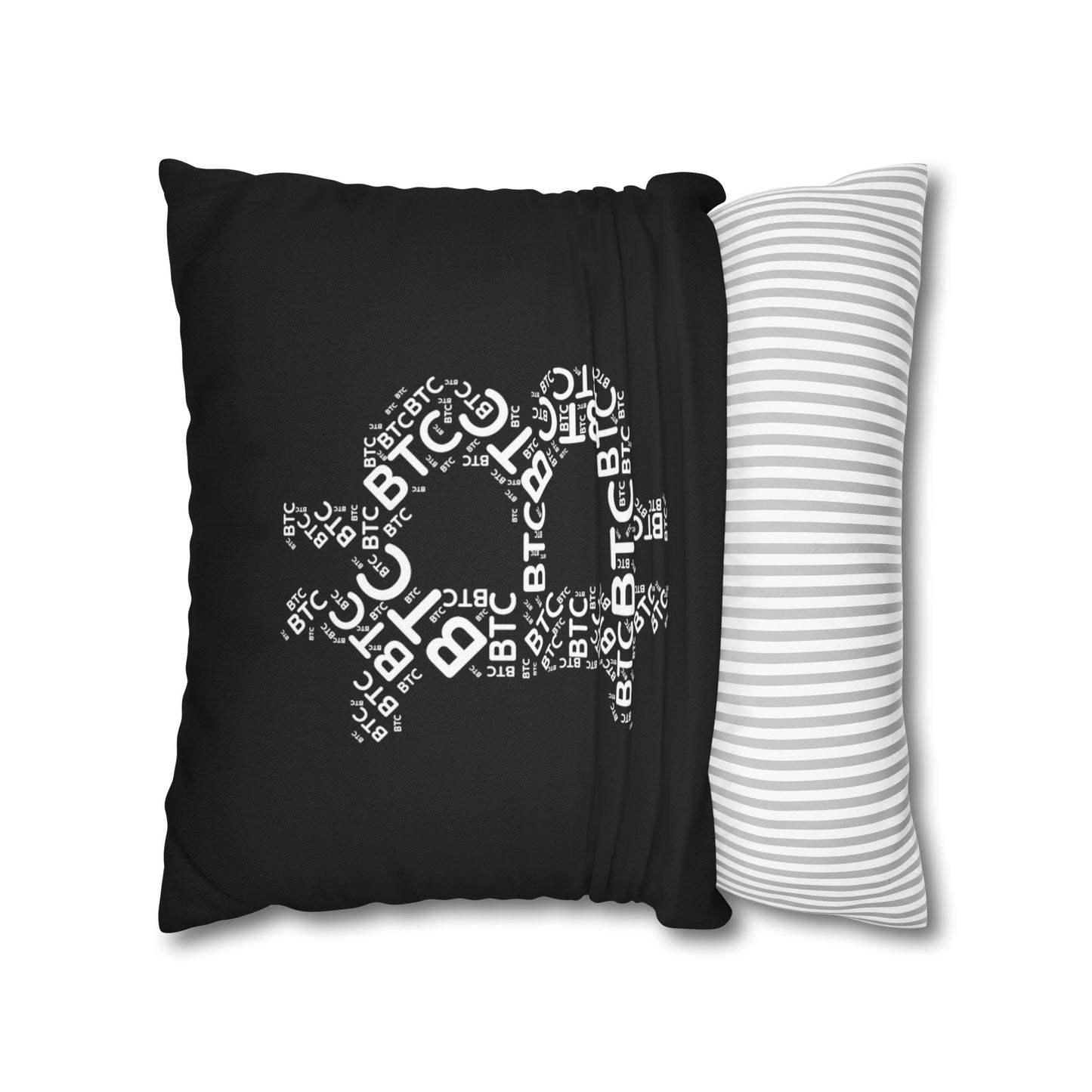 Bitcoin symbol Pillowcase | Spun Polyester Square Pillowcase | cryptocurrency gift