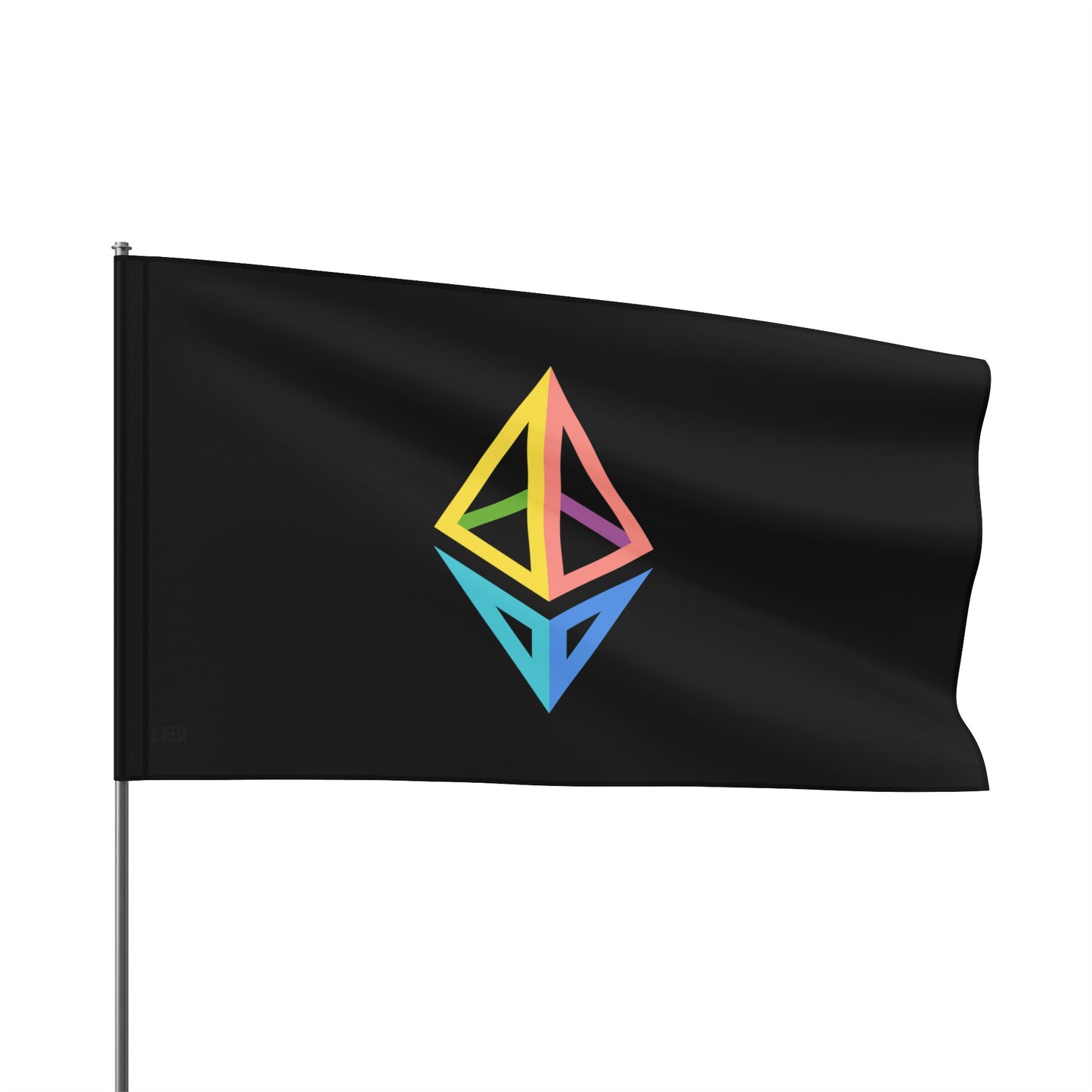 Ethereum Diamond Rainbow Flag | Crypto Home decor | pride LGBTQ Gift | Black