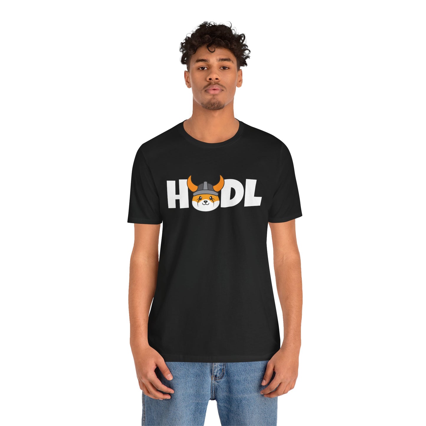 HODL Floki inu, man & woman meme coin T-shirt, cryptocurrency tee