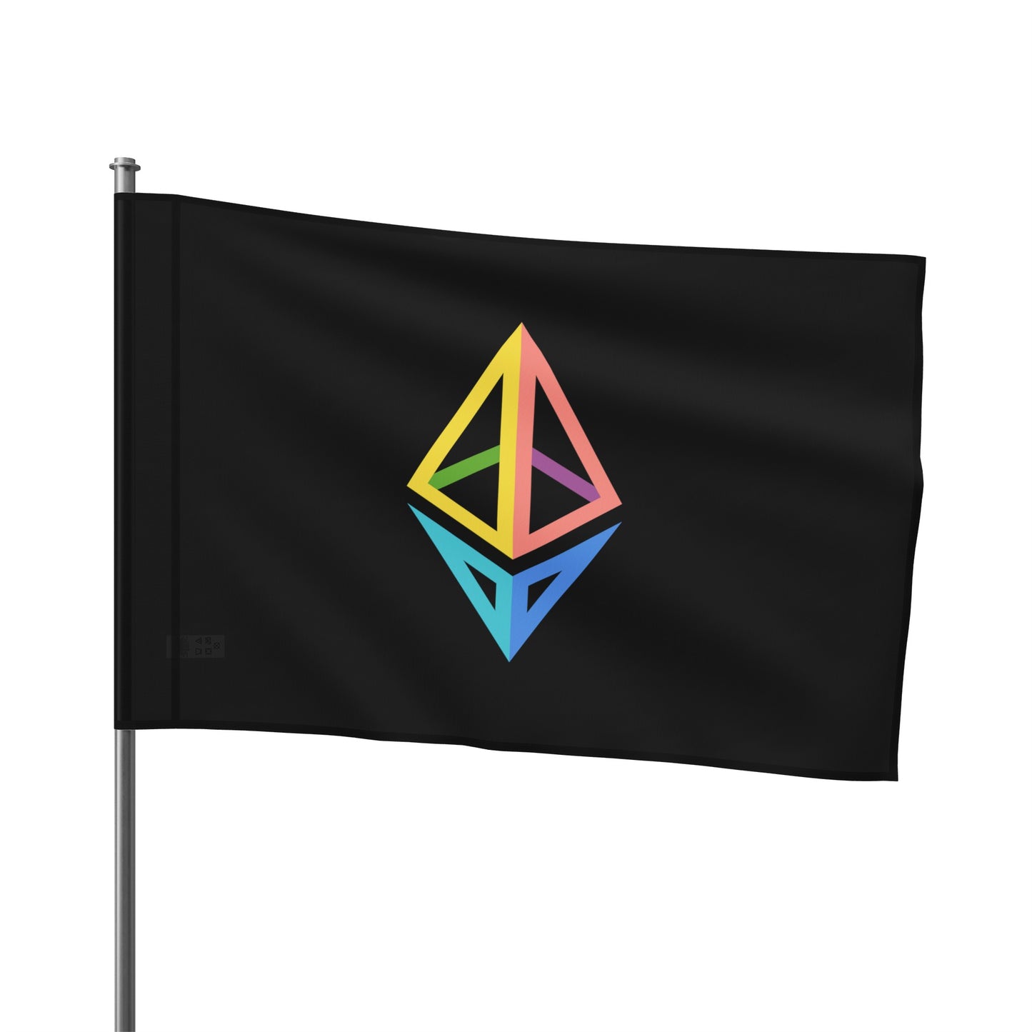 Ethereum Diamond Rainbow Flag | Crypto Home decor | pride LGBTQ Gift | Black