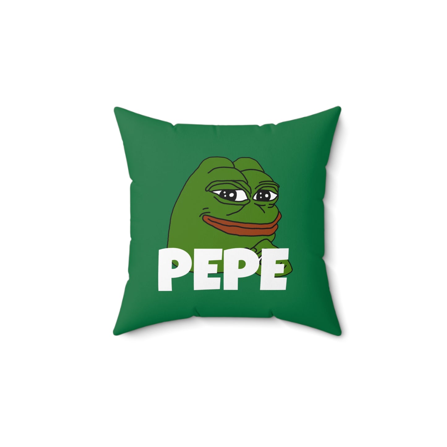 PEPE memecoin Pillow | Spun Polyester Square Pillow | Cryptocurrency gift | Home decor