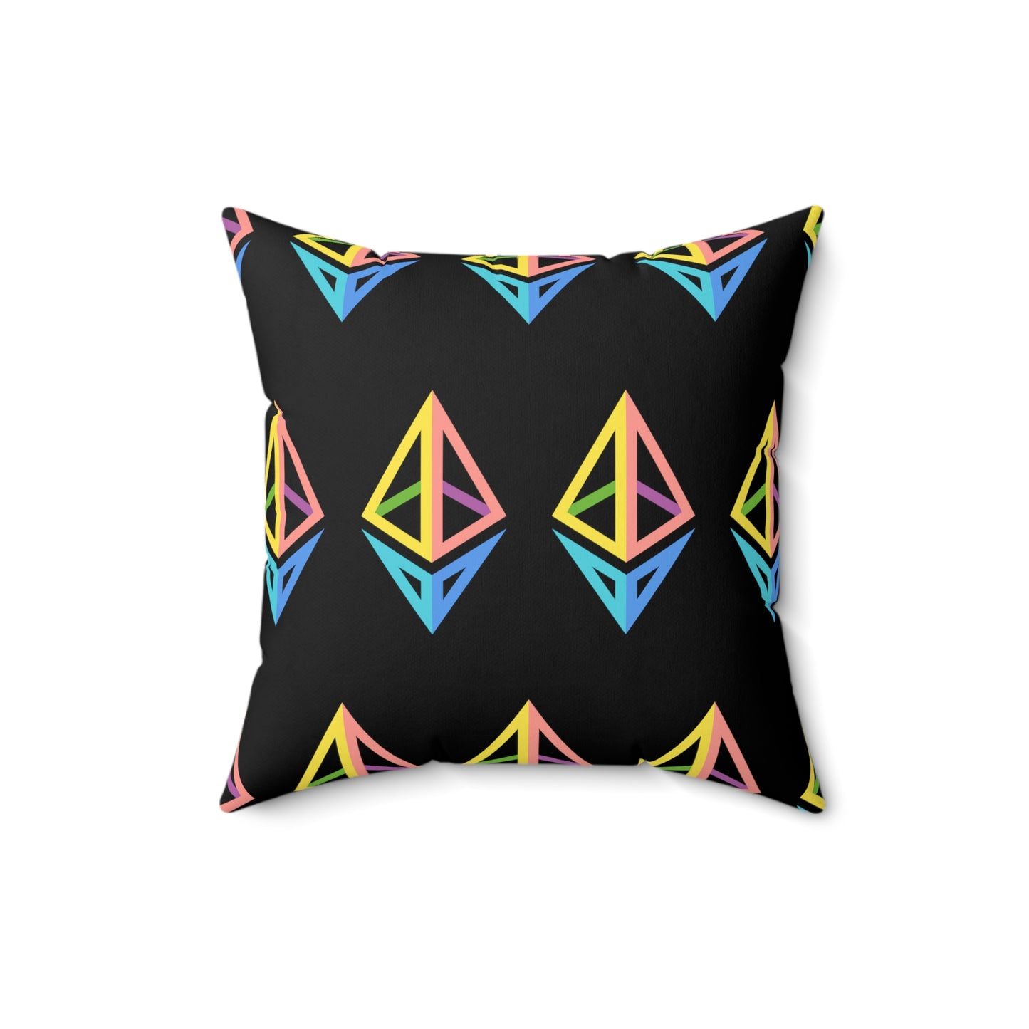 Ethereum Diamond Rainbow Pillow, Spun Polyester Square Pillow, Crypto gift