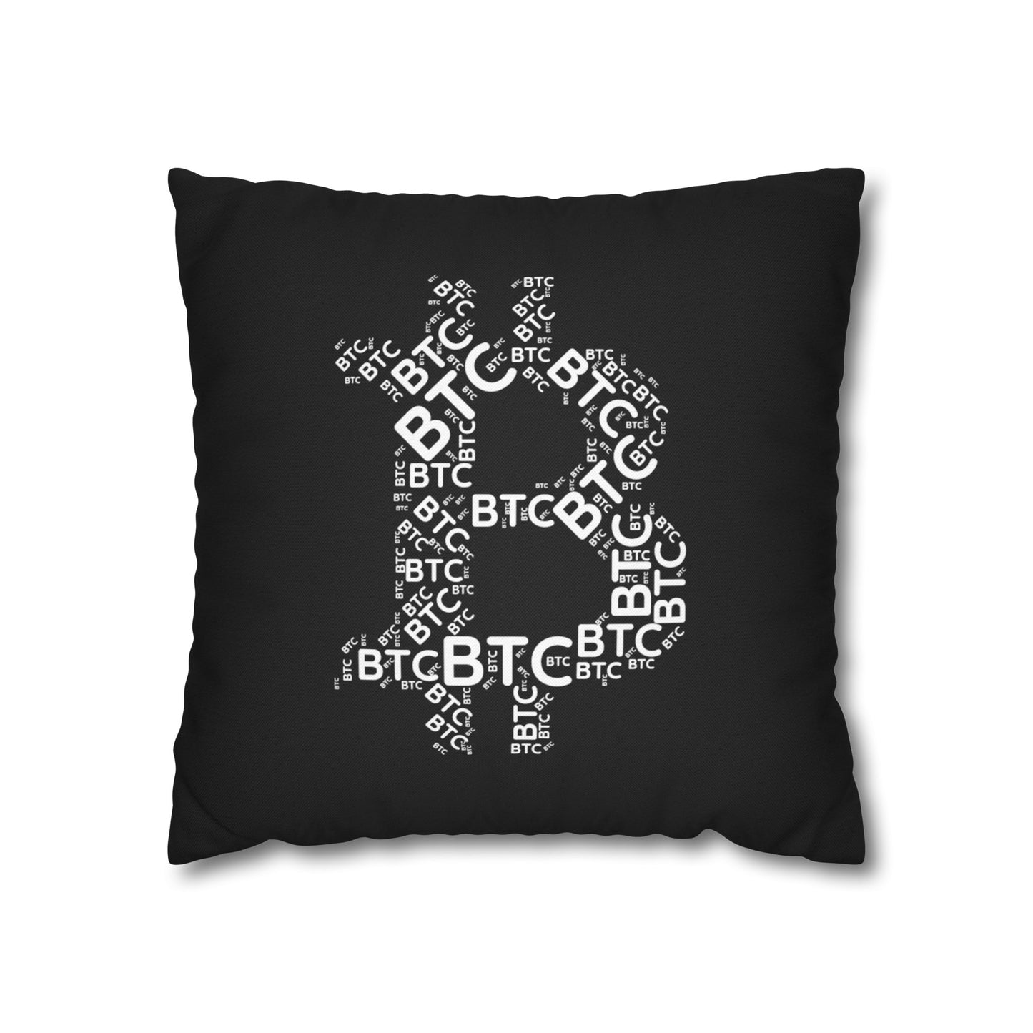 Bitcoin symbol Pillowcase | Spun Polyester Square Pillowcase | cryptocurrency gift