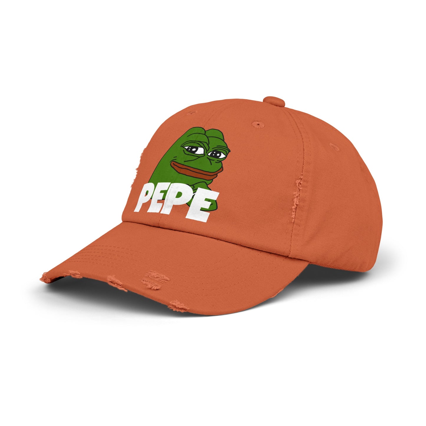 PEPE memecoin Distressed Cap, Cryptocurrency  Hat, Funny Gift