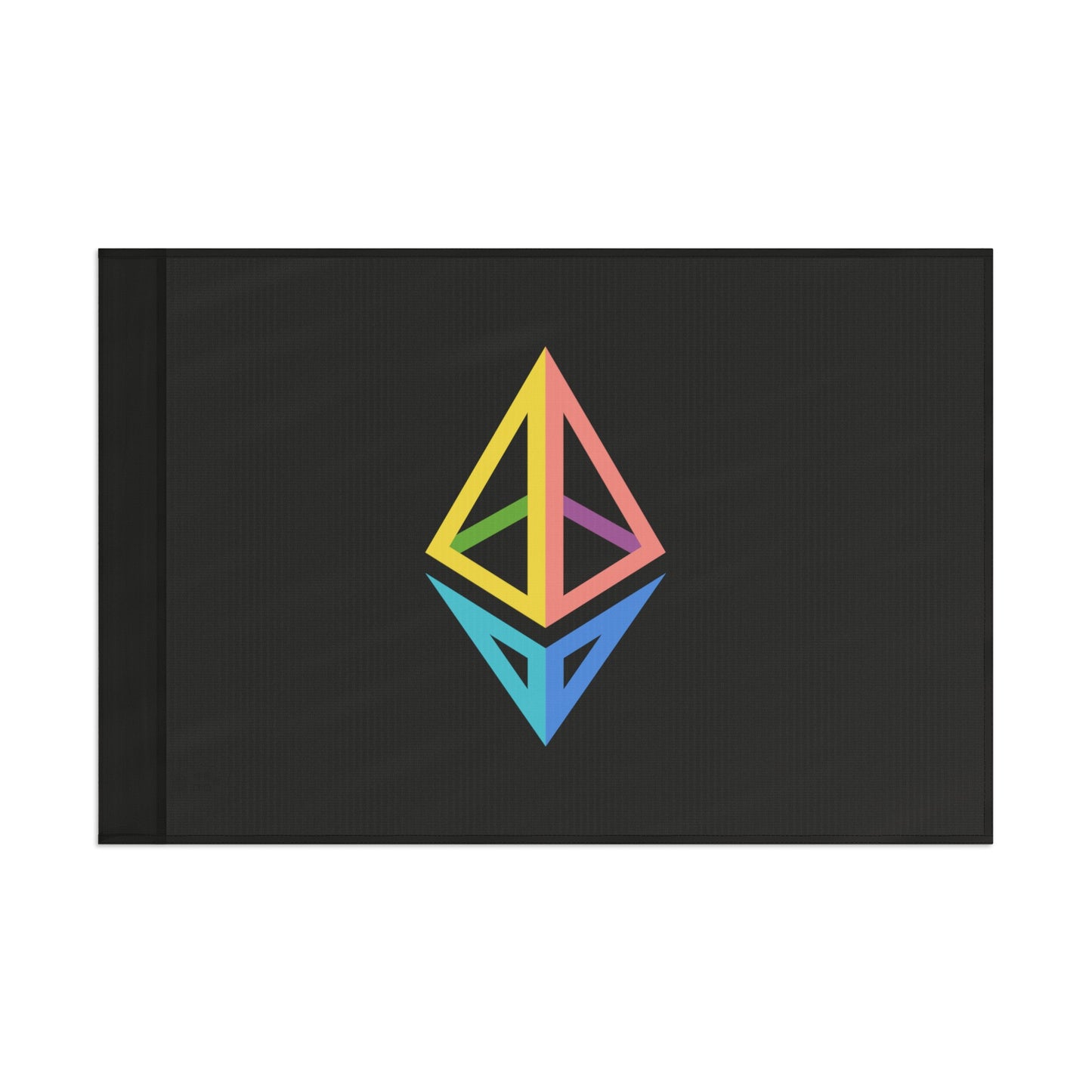 Ethereum Diamond Rainbow Flag | Crypto Home decor | pride LGBTQ Gift | Black