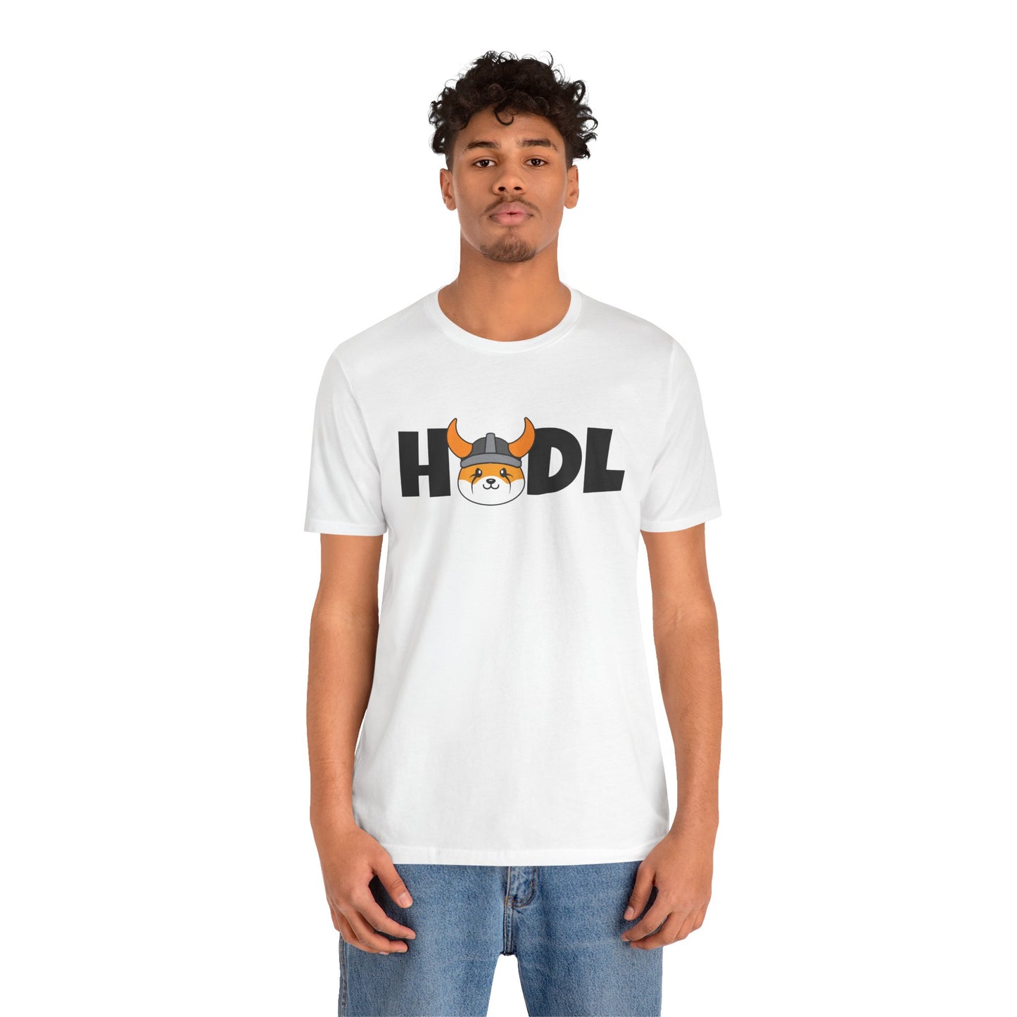 HODL Floki inu, man & woman meme coin T-shirt, cryptocurrency tee