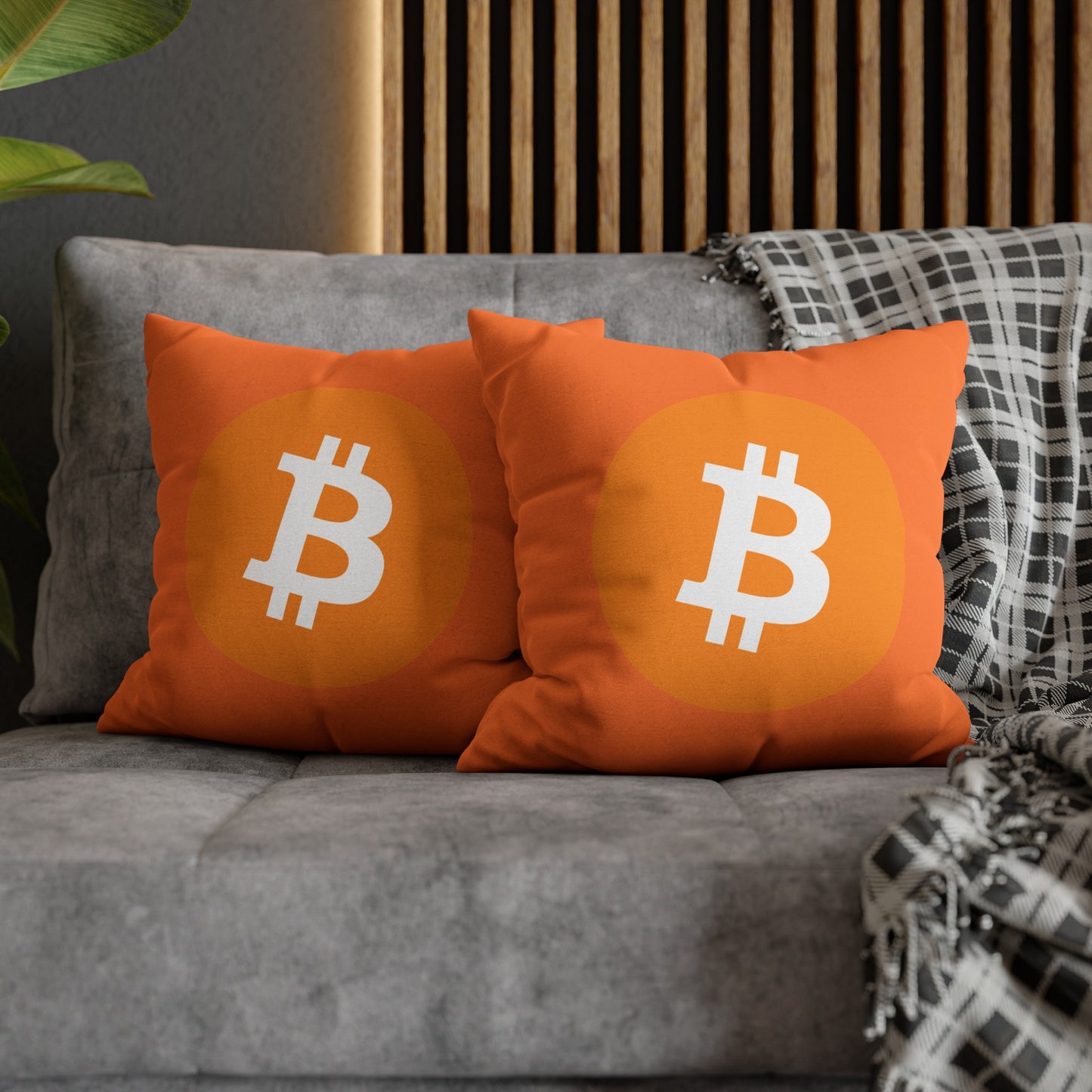 Bitcoin Pillowcase | Spun Polyester Square Pillowcase | cryptocurrency gift