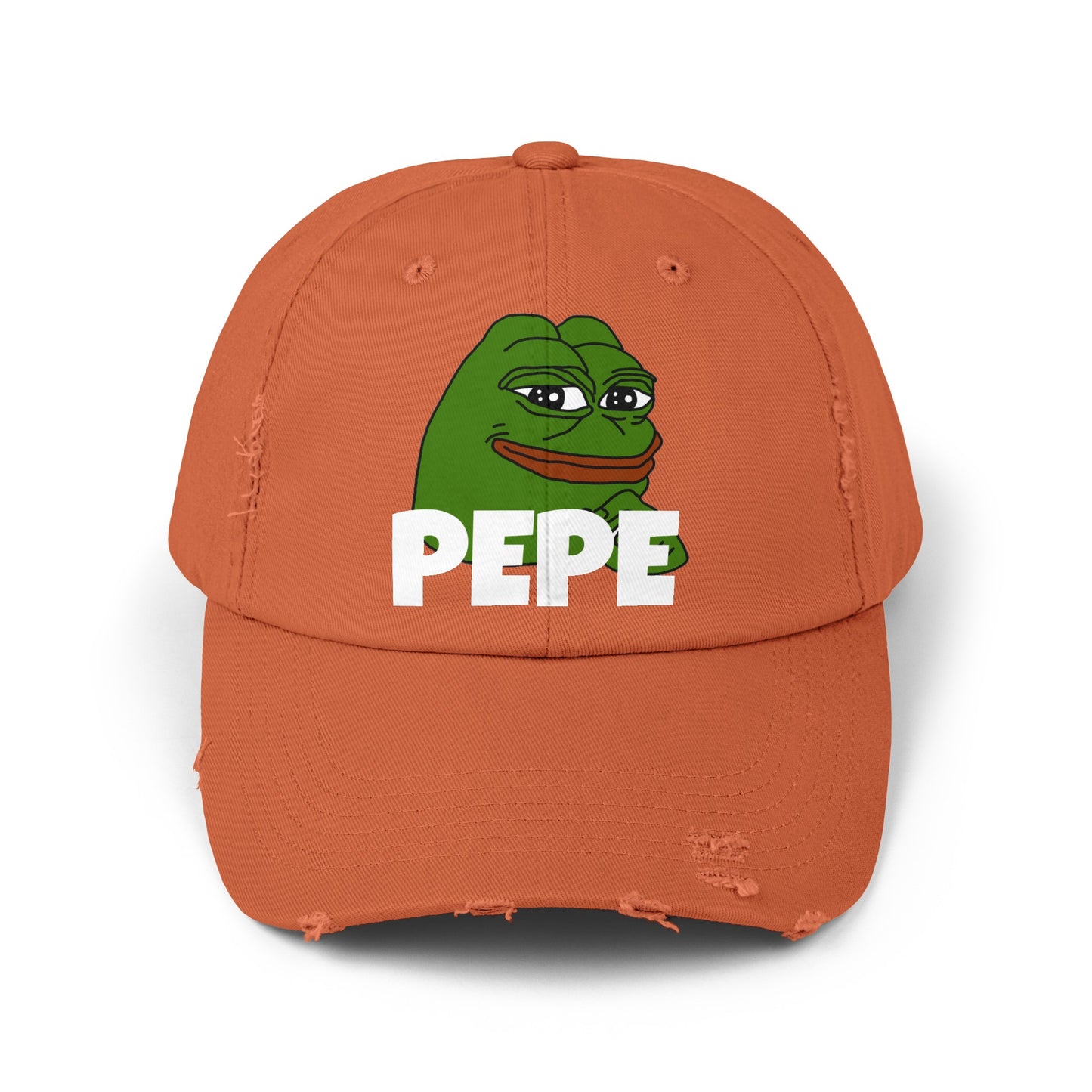 PEPE memecoin Distressed Cap, Cryptocurrency  Hat, Funny Gift