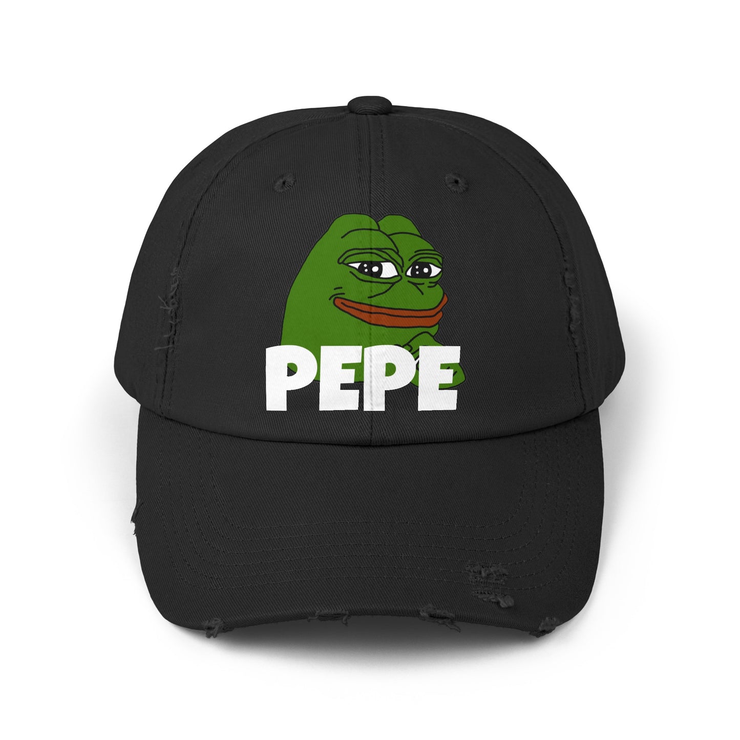 PEPE memecoin Distressed Cap, Cryptocurrency  Hat, Funny Gift