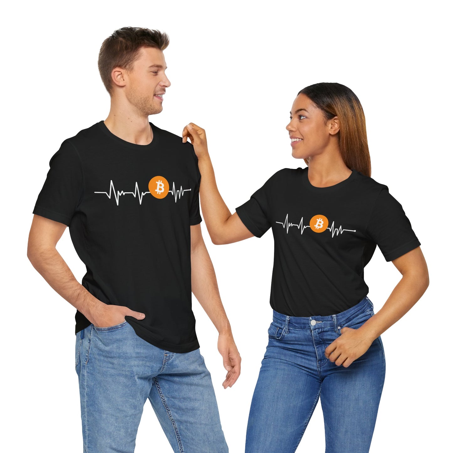 Heartbeat and inspired Bitcoin | Cryptocurrency Trader Gift | unisex T-shirt