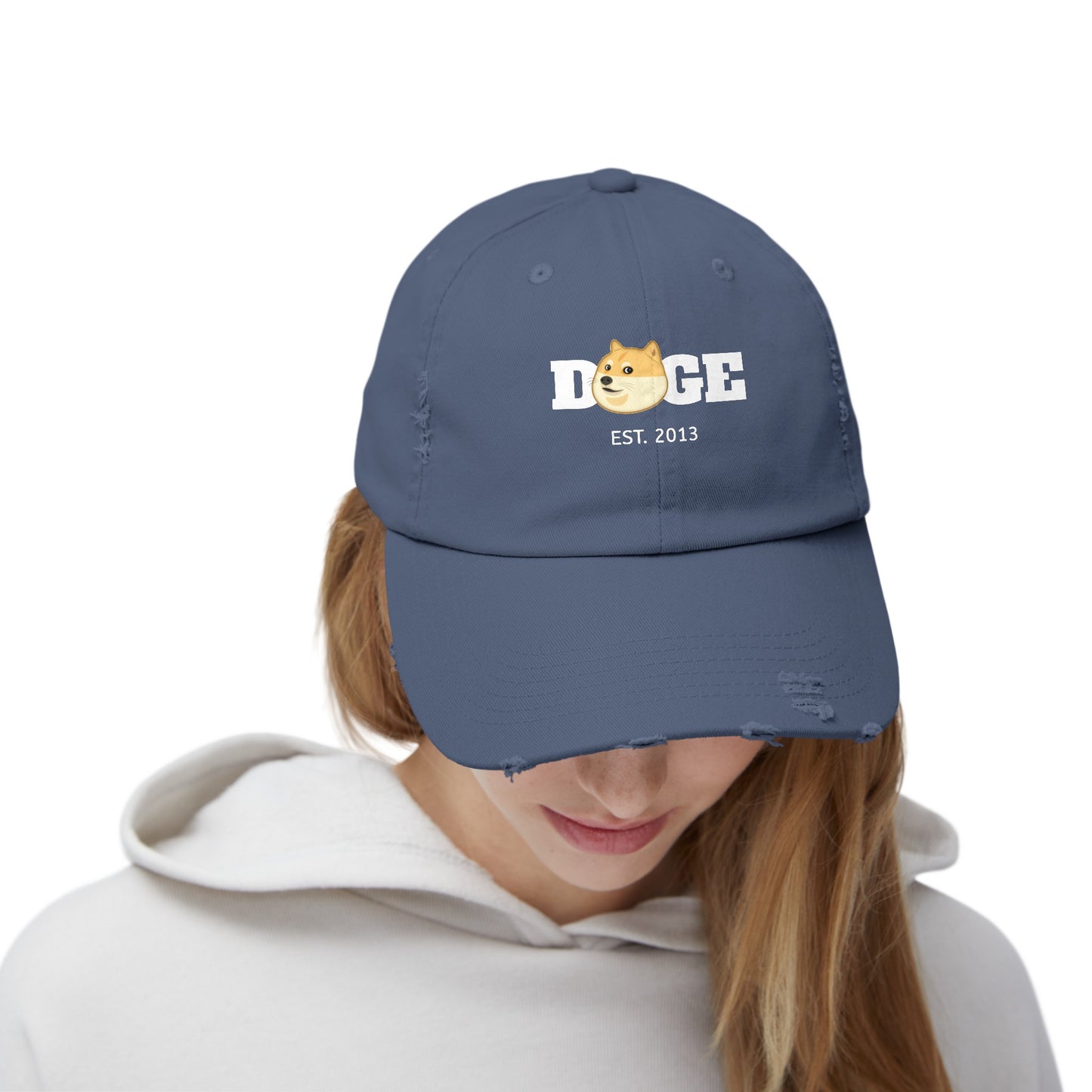 Dogecoin Distressed Cap, DOGE Hat, Crypto trader Hat, Funny Crypto Hat