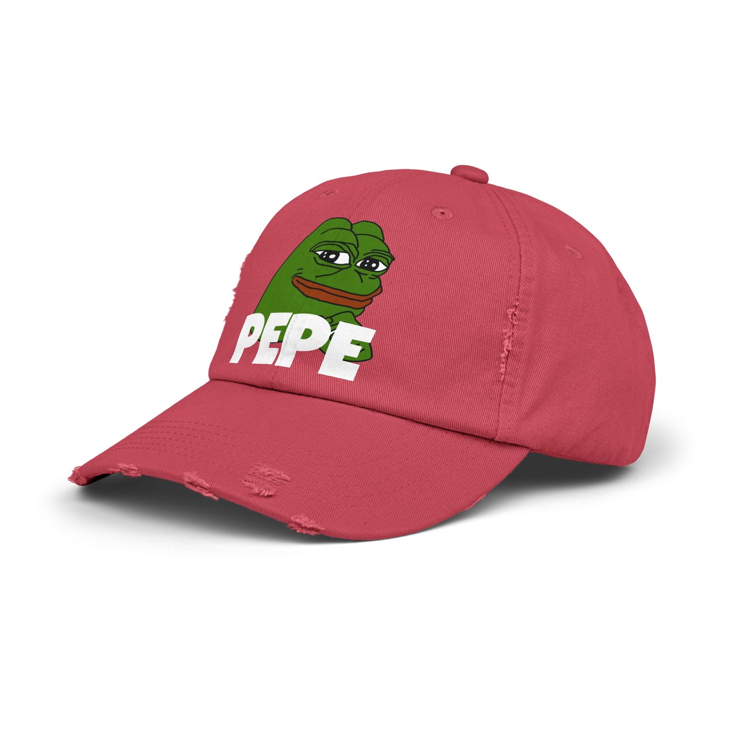 PEPE memecoin Distressed Cap, Cryptocurrency  Hat, Funny Gift