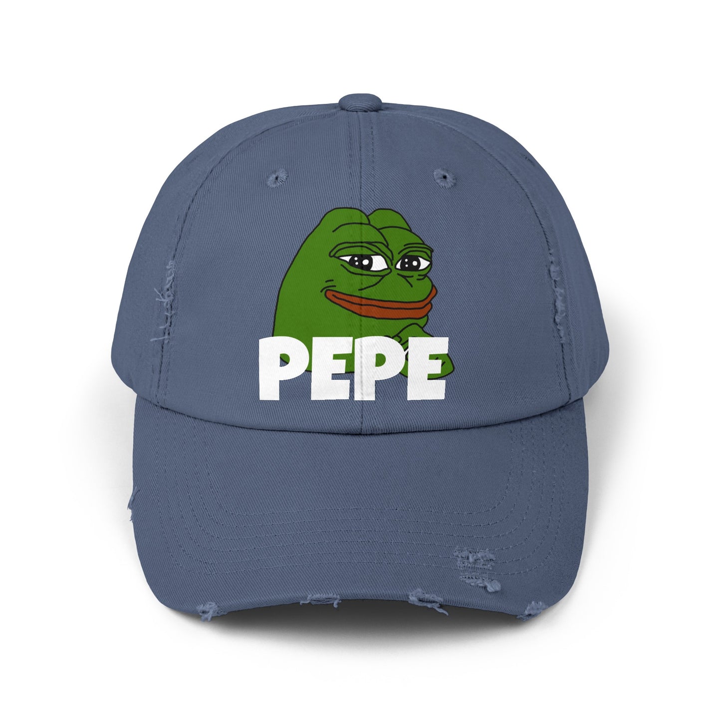 PEPE memecoin Distressed Cap, Cryptocurrency  Hat, Funny Gift