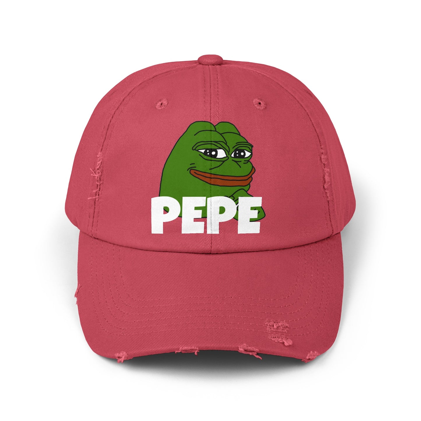 PEPE memecoin Distressed Cap, Cryptocurrency  Hat, Funny Gift