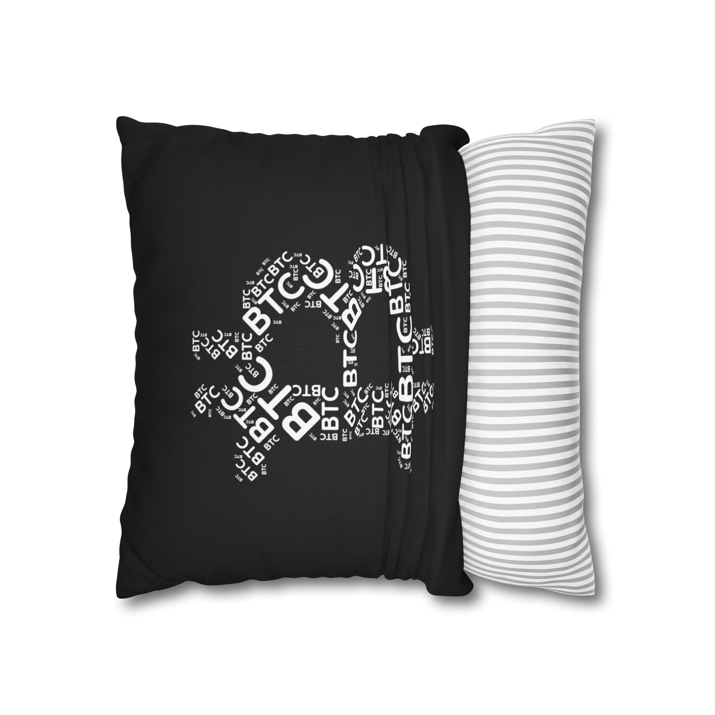 Bitcoin symbol Pillowcase | Spun Polyester Square Pillowcase | cryptocurrency gift